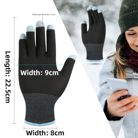 2-Piece Winter Car Safety & Comfort Driving Set with Car Air Vent Gravity Phone Holder and Warm Five-Finger Touchscreen Gloves – One Hand Auto Grip, Triangle Stability & Gravity Locking, All-Season Esports Conductive Touchscreen Gloves