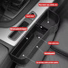 1 Pair Carbon Fiber Car Seat Gap Filler Organizer, Console Crevice Plug-in Storage Box for Main & Co-pilot, Multi Compartment Design with Cup Holder, Card Slot and Phone Charging Slot