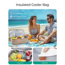 16.5 x 7.9 x 18.9" Black Beach Travel Mesh Tote Bag with 14L Insulated Drink Compartment - Multi Pockets Sandproof Beach Picnic Bag with Picnic Mat Strap, Cup Holder and Waterproof Phone Pocket