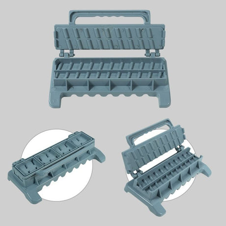Grey Portable Folding Kebab Maker and BBQ Skewer Tool - Hygienic Quick Efficient Kebab Preparing for Outdoor BBQ, Camping & Kitchen Cooking