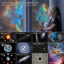 White USB Powered Galaxy Star Projector and Earth Globe Night Light with 12 HD Space Films, 1H / 2H Timer, Nebula Dynamic Rotation Effect & Adjustable Focus for Bedroom Kids Home Decor