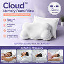 White Cloud Memory Foam Cervical Support Pillow Core and Cover (60 x 30 x 10CM) – Ergonomic Neck Orthopedic Contour Pillow for Side Back & Stomach Sleepers, Deep Sleeping and Pressure Relieving