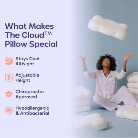 Light Blue Cloud Memory Foam Cervical Support Pillow Core and Cover (71 x 38 x 13CM) – Ergonomic Neck Orthopedic Contour Pillow for Side Back & Stomach Sleepers, Deep Sleeping and Pressure Relieving