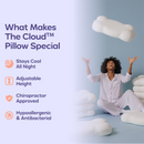 Pink Cloud Memory Foam Cervical Support Pillow Core and Cover (60 x 30 x 10CM) – Ergonomic Neck Orthopedic Contour Pillow for Side Back & Stomach Sleepers, Deep Sleeping and Pressure Relieving