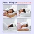 Pink Cloud Memory Foam Cervical Support Pillow Core and Cover (60 x 30 x 10CM) – Ergonomic Neck Orthopedic Contour Pillow for Side Back & Stomach Sleepers, Deep Sleeping and Pressure Relieving