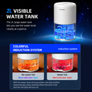 White Portable Home Quiet Mini Dehumidifier - 2L Large Visible Water Tank, 7-Color Sleep Aid Night Light, Air Purification, Auto Shut-Off and 40W Low Power for Bedroom Studies and Closet (5–70m²)