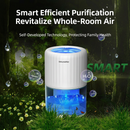 Black Portable Home Quiet Mini Dehumidifier - 2L Large Visible Water Tank, 7-Color Sleep Aid Night Light, Air Purification, Auto Shut-Off and 40W Low Power for Bedroom Studies and Closet (5–70m²)