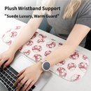 Pink Ergonomic Plush Wrist Rest 2PCS Set – 80×20cm Keyboard Wrist Pad + Pillow-Shaped Wrist Support Cushion with Strap (7.5×7cm) – Anti-Slip Memory Comfort Pad for Typing Gaming & Office Use