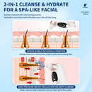 Vacumn Water Circulation Pore Cleanser and Reusable Ice Roller Set with Waste Separation Design, 3 Level Suction and 6 Replaceable Heads - Dual Function Microbubble Oxygen Hydration Device and Blackhead Remover, Portable Facial Pore Cleaning & Cooling Kit
