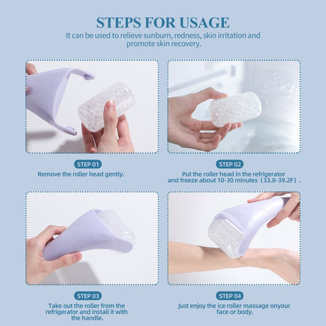 Vacumn Water Circulation Pore Cleanser and Reusable Ice Roller Set with Waste Separation Design, 3 Level Suction and 6 Replaceable Heads - Dual Function Microbubble Oxygen Hydration Device and Blackhead Remover, Portable Facial Pore Cleaning & Cooling Kit