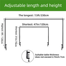 Gold Iron Over Table Arch Display Stand with Fixed Clamps and Buckles for Balloons and Decorations, L 120-230cm & H 78-120cm Adjustable Wedding Party Table Rod Backdrop Frame for Birthday, Baby Showers and Celebrations