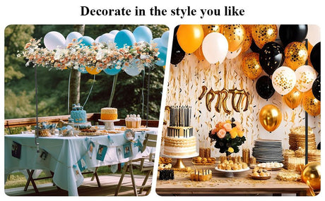 Gold Iron Over Table Arch Display Stand with Fixed Clamps and Buckles for Balloons and Decorations, L 120-230cm & H 78-120cm Adjustable Wedding Party Table Rod Backdrop Frame for Birthday, Baby Showers and Celebrations