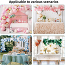 White Iron Over Table Arch Display Stand with Fixed Clamps and Buckles for Balloons and Decorations, L 120-230cm & H 78-120cm Adjustable Wedding Party Table Rod Backdrop Frame for Birthday, Baby Showers and Celebrations