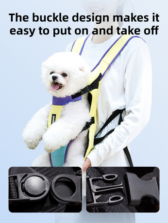 Black Hands Free Adjustable Dog Carrier Backpack with 3-Point Support, Reserved Tail Opening and Wide Padded Straps - Chest & Back Dual Use, Breathable on Both Sides and Quick-release Safety Buckles for Walking Bike Travel Outdoor Use, L Size