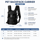 Yellow Purple Hands Free Adjustable Dog Carrier Backpack with 3-Point Support, Reserved Tail Opening and Wide Padded Straps - Chest & Back Dual Use, Breathable on Both Sides and Quick-release Safety Buckles for Walking Bike Travel Outdoor Use, M Size