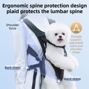 Blue Hands Free Adjustable Dog Carrier Backpack with 3-Point Support, Reserved Tail Opening and Wide Padded Straps - Chest & Back Dual Use, Breathable on Both Sides and Quick-release Safety Buckles for Walking Bike Travel Outdoor Use, S Size