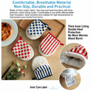 3-Piece Avocado Inspired Kitchen Heat Resistant Set with 18cm & 30cm Round Cotton Rope Woven Trivets + 1 Pair Duckbill Oven Mitt - Foldable Table Protection Mats and Green Polka Dot Cooking Gloves, Perfect for Home Baking and Cooking Lover