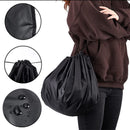3-Piece Black Waterproof Drawstring Storage Bag and Changing Ground Mat Set for Wet Clothes – Swimwear Raincoat Storage Pouch, Dia 50CM & 90CM & 130CM, Outdoor Swimming Cycling Hiking Travel Accessories