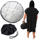 3-Piece Black Waterproof Drawstring Storage Bag and Changing Ground Mat Set for Wet Clothes – Swimwear Raincoat Storage Pouch, Dia 50CM & 90CM & 130CM, Outdoor Swimming Cycling Hiking Travel Accessories