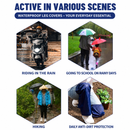 Navy Blue Waterproof Rain Leg Covers and Long Half Rain Pants, Quick Pull-On with Adjustable Elastic Top & Snap Closure Cuffs – Lightweight & Reusable, Windproof & Mudproof for Commuting, Cycling, Garden and Outdoor Activities (1 Pair 3XL)