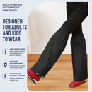 Beige Waterproof Rain Leg Covers and Long Half Rain Pants, Quick Pull-On with Adjustable Elastic Top & Snap Closure Cuffs – Lightweight & Reusable, Windproof & Mudproof for Commuting, Cycling, Garden and Outdoor Activities (1 Pair 4XL)