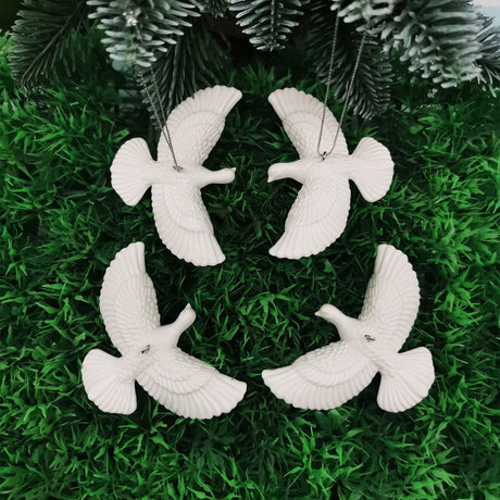 Crystal Dove and Fairy Christmas Ornament Set (20 PCS) – Elegant Peace Dove Fairy Hanging Pendant, Wedding Party Window Display Decor and Holiday Tree Accessories