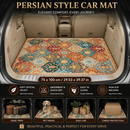 Style 4 Soft Crystal Velvet Waterproof Car Trunk Mat – 75×100cm Retro Floral Persian Cargo Liner with Non Slip Backing, Water Absorbent Quick Dry and Easy to Clean, Universal Auto Protector