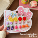 8-Piece Fruit Resin Hair Accessories Set with 5-Type Fruit Hair & Ear Clips, Hair Ties, Pearl Bracelet and Necklace, Cute Colourful Summer Fruity Headwear Kit for Daily Wear, Party Styling and Girls Gift Giving