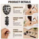 Portable Extendable Back Scratcher Massage Tool with 5 Detachable Heads – Metal Telescopic Rod and Non Slip Grip for Back Relief and Daily Comfort