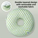 Green 30CM Round Ear Protection Pillow with Hole Design – Milk Silk Removable Cover and PP Cotton Core, Side Sleeper Pillow & Neck Support Cushion for Ear Pressure Relief