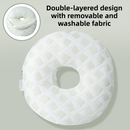 White 30CM Round Ear Protection Pillow with Hole Design – Milk Silk Removable Cover and PP Cotton Core, Side Sleeper Pillow & Neck Support Cushion for Ear Pressure Relief