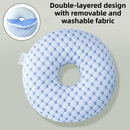 Blue 30CM Round Ear Protection Pillow with Hole Design – Milk Silk Removable Cover and PP Cotton Core, Side Sleeper Pillow & Neck Support Cushion for Ear Pressure Relief