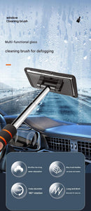 Green Telescopic Car Windshield Cleaning Brush with 3 Replacement Microfiber- Aluminium Alloy Extendable Handle, 180° Rotatable Microfibre Head, Anti-Fog & Streak-Free Glass Wiper for Car & Home Use, Soft Grip Foam Handle