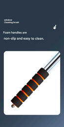 Black Telescopic Car Windshield Cleaning Brush with 3 Replacement Microfiber- Aluminium Alloy Extendable Handle, 180° Rotatable Microfibre Head, Anti-Fog & Streak-Free Glass Wiper for Car & Home Use, Soft Grip Foam Handle