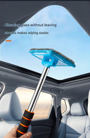 Orange Telescopic Car Windshield Cleaning Brush with 3 Replacement Microfiber- Aluminium Alloy Extendable Handle, 180° Rotatable Microfibre Head, Anti-Fog & Streak-Free Glass Wiper for Car & Home Use, Soft Grip Foam Handle