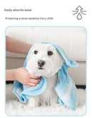 Blue XS size Pet Drying Robe with Hood - Quick Dry Coral Fleece Towel for Dogs and Cats, Super Absorbent Bathrobe with Cute Rabbit Ears, Adjustable Fit for All Sizes, Easy to Wear and Machine Washable