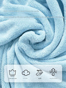 Blue S size Pet Drying Robe with Hood - Quick Dry Coral Fleece Towel for Dogs and Cats, Super Absorbent Bathrobe with Cute Rabbit Ears, Adjustable Fit for All Sizes, Easy to Wear and Machine Washable