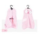 Pink M size Pet Drying Robe with Hood - Quick Dry Coral Fleece Towel for Dogs and Cats, Super Absorbent Bathrobe with Cute Rabbit Ears, Adjustable Fit for All Sizes, Easy to Wear and Machine Washable