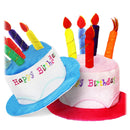 2-piece Blue Plush Birthday Cake Hat Set - Novelty Party Accessory with Matching Glasses, Fun Photo Prop for Adults and Kids