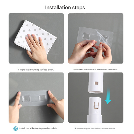 White and Grey Disposable Toilet Brush with Wall Mount Holder set - No Touch Replacement System, 360 Degree Rotating Head with Built-in Cleaning Solution, Space Saving Bathroom Cleaner for Homes