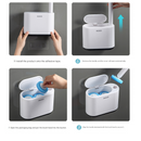 White and Grey Disposable Toilet Brush with Wall Mount Holder set - No Touch Replacement System, 360 Degree Rotating Head with Built-in Cleaning Solution, Space Saving Bathroom Cleaner for Homes