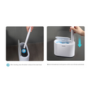 White and Grey Disposable Toilet Brush with Wall Mount Holder set - No Touch Replacement System, 360 Degree Rotating Head with Built-in Cleaning Solution, Space Saving Bathroom Cleaner for Homes