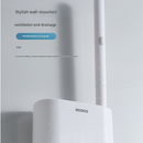 White and Black Disposable Toilet Brush with Wall Mount Holder set - No Touch Replacement System, 360 Degree Rotating Head with Built-in Cleaning Solution, Space Saving Bathroom Cleaner for Homes
