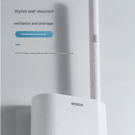 White and Black Disposable Toilet Brush with Wall Mount Holder set - No Touch Replacement System, 360 Degree Rotating Head with Built-in Cleaning Solution, Space Saving Bathroom Cleaner for Homes