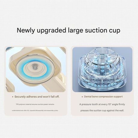 4 pack Grey Suction Cup Mop and Broom Holder Wall Mount - No Drill Adhesive Hook for Bathroom, Kitchen and Laundry, Strong Hold Reusable Storage Organiser for Cleaning Tools