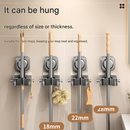 2 pack Milky white Suction Cup Mop and Broom Holder Wall Mount - No Drill Adhesive Hook for Bathroom, Kitchen and Laundry, Strong Hold Reusable Storage Organiser for Cleaning Tools