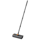 Grey Floor Scrub Brush with V-Shaped Bristles - 360 Degree Rotating Long Handle Gap Cleaner for Bathroom Tiles, Grout and Corners, Heavy Duty Scraper and Brush Combo for  Homes