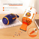 Grey Rocket Desktop Vacuum Cleaner - USB Rechargeable, 500mAh Battery, Two Types of Suction Nozzles, Transparent Dustbin - Compact Handheld Vacuum for Keyboard, Eraser Shavings, Desk & Car Cleaning