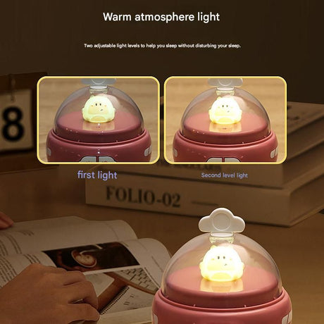 Yellow-Duck Mini Animal Desktop Vacuum Cleaner - USB Rechargeable, Night Light, 2-Speed Suction, Detachable & Washable - Portable Handheld Cleaner for Keyboard, Eraser Shavings, Desk