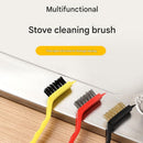 8-Piece   Cleaning Brush Set（Includes 8 transparent hooks） - Stainless Steel Scraper, Brass, Carbon Steel and Nylon Bristles - Multi-Purpose Scrubber for Kitchen Stove, Bathroom Tiles and Grout - Space Saving Design